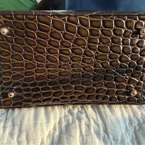 🔥Brahmin Micaela🔥Matcha Green Baize Crocodile Embossed Satchel 🔥 - Picture 6 of 9